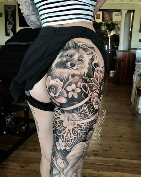 girl with octopus tattoo on ass|Butt tattoo